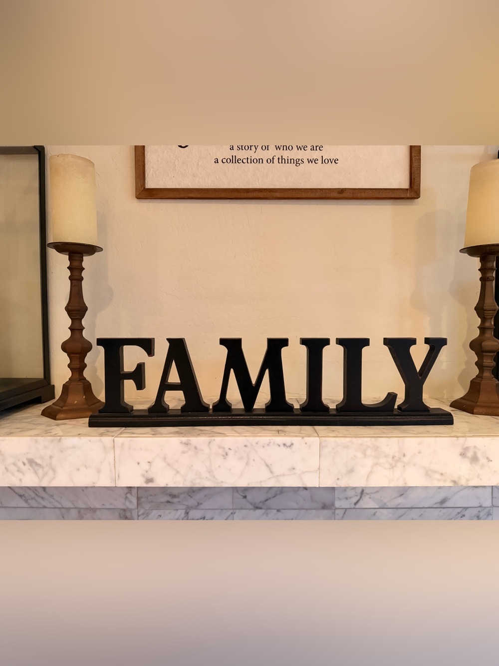 Family Word Art Sign - Black